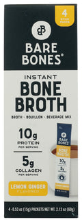 Lemon Ginger Bone Broth Powdered Mix Packets 4 Pack Z6159