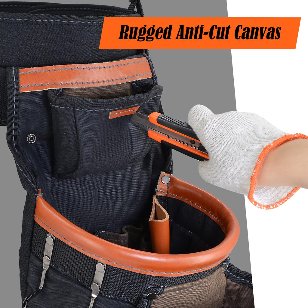 Top-Grain Leather Tool Belt With Suspenders J319537