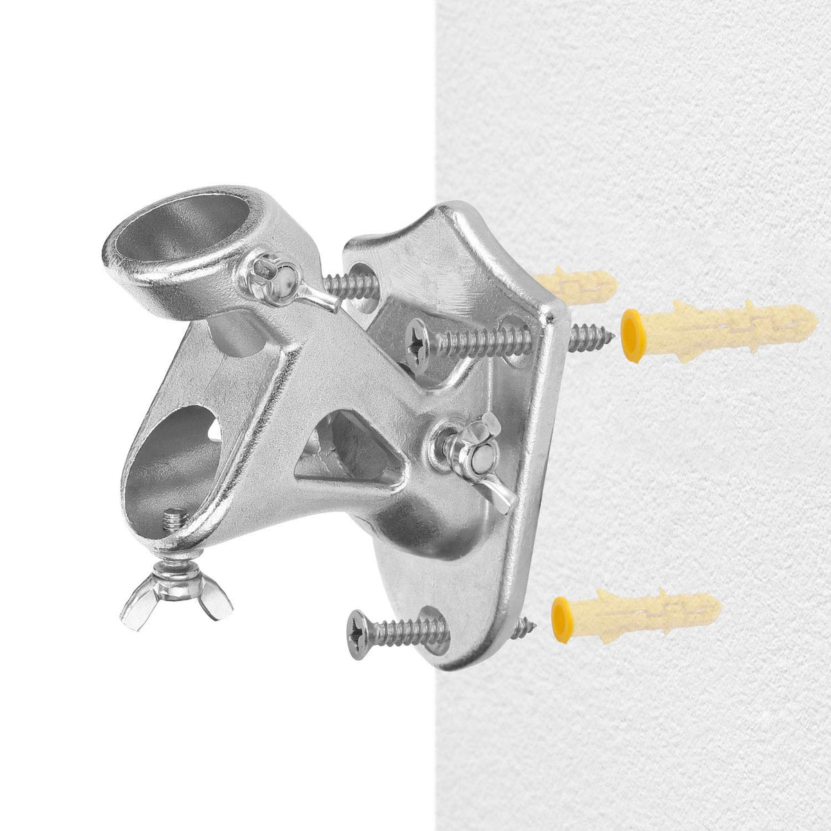 Stainless Steel Heavy Duty Flag Pole Holder Wall Mount Bracket 2 Positions C4120