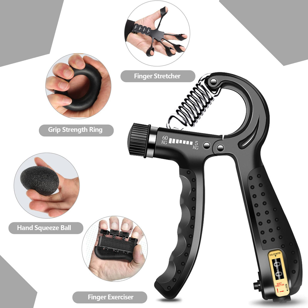 5 Pack Adjustable Hand Grip Strengthener J31873
