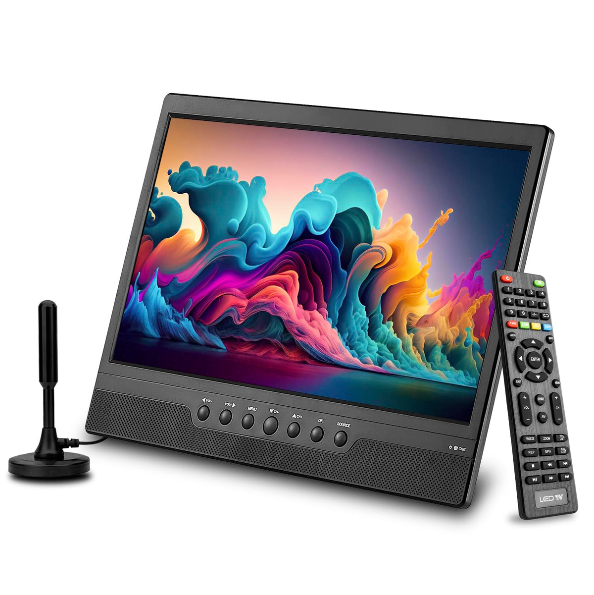 14 Inch Portable TV with Rechargeable Battery, ATSC Tuner, USB/HDMI/AV, 12 Volt K26117