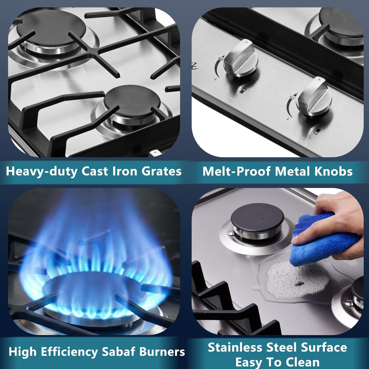 12 Inch 2 Burners Stainless Steel Gas Cooktop G696492