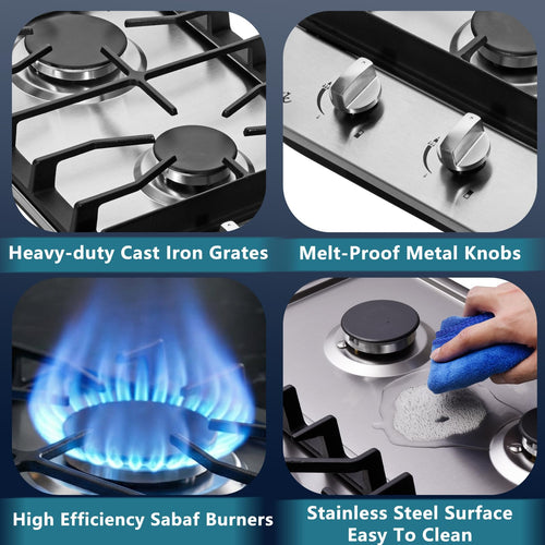 12 Inch 2 Burners Stainless Steel Gas Cooktop G696492