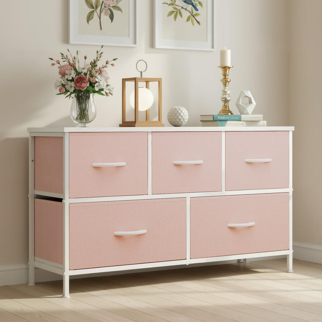 Pink 5 Drawer Dresser U959