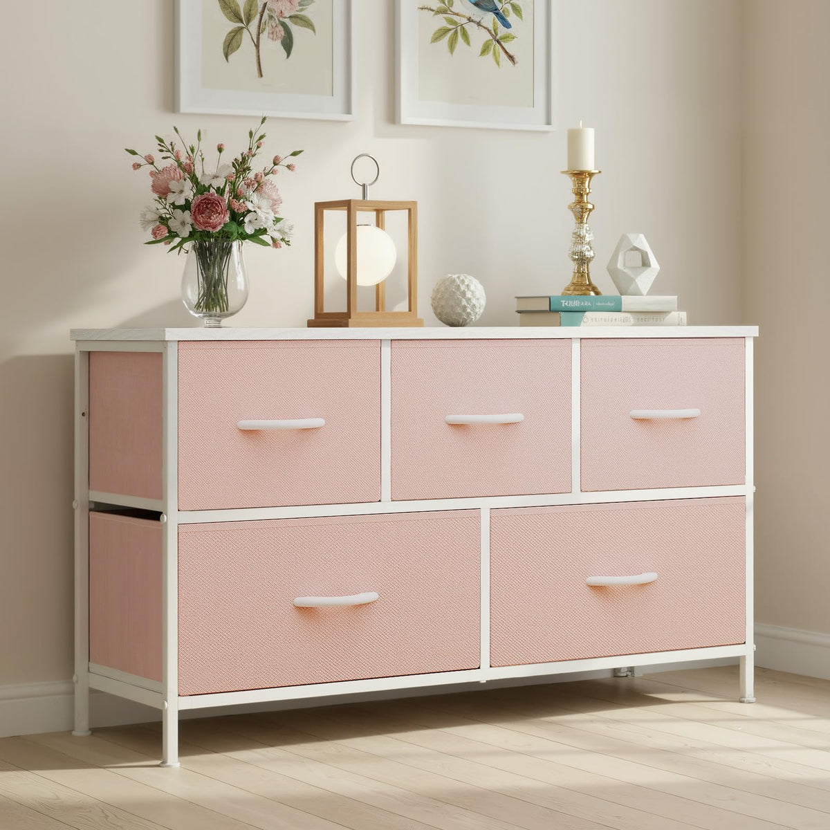 Pink 5 Drawer Dresser U959