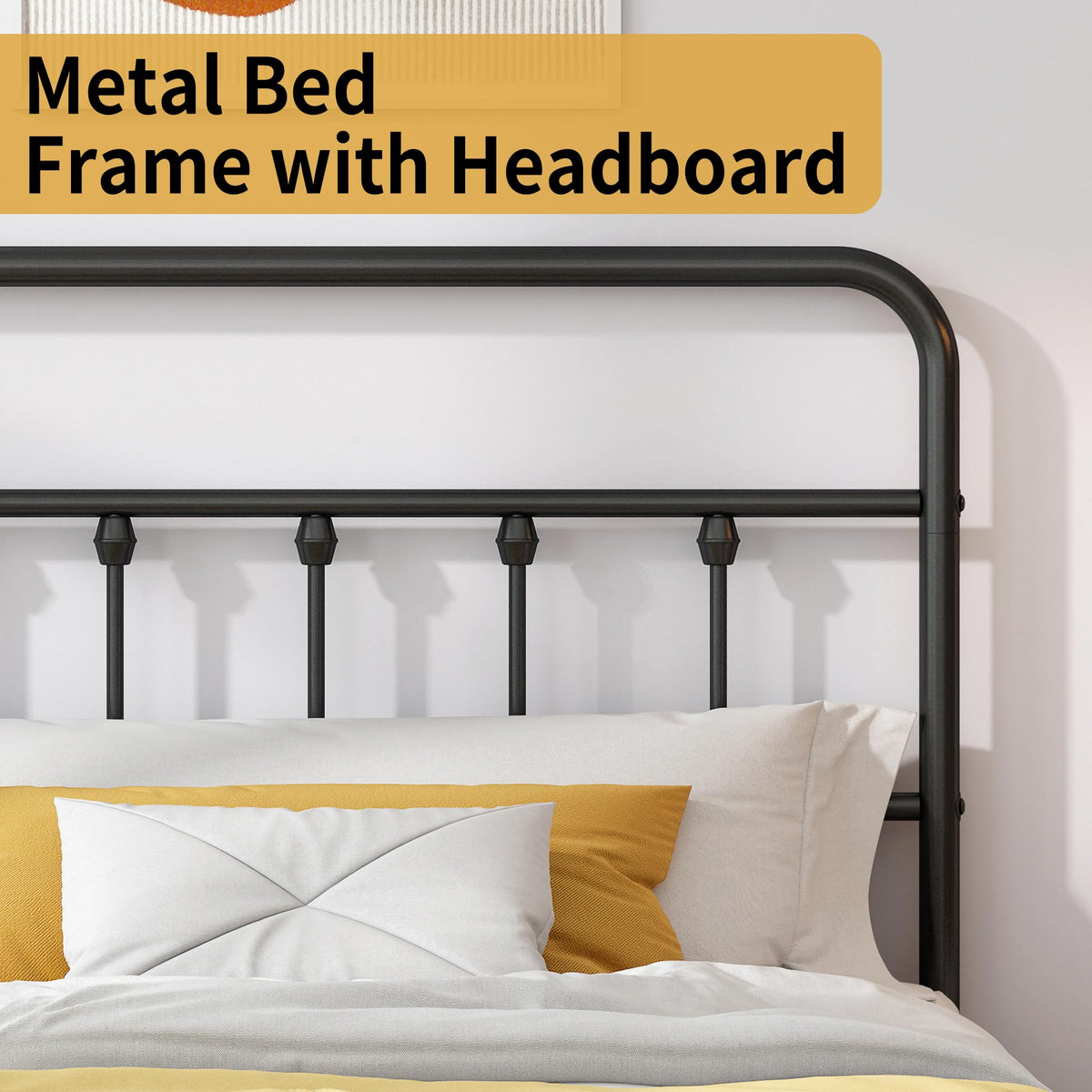 Queen Metal Bed Frame with Victorian Headboard & Footboard X5103