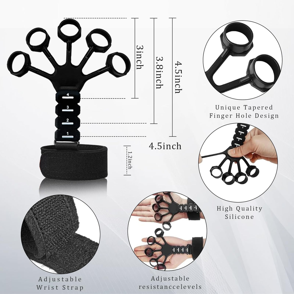 5 Pack Adjustable Hand Grip Strengthener J31873