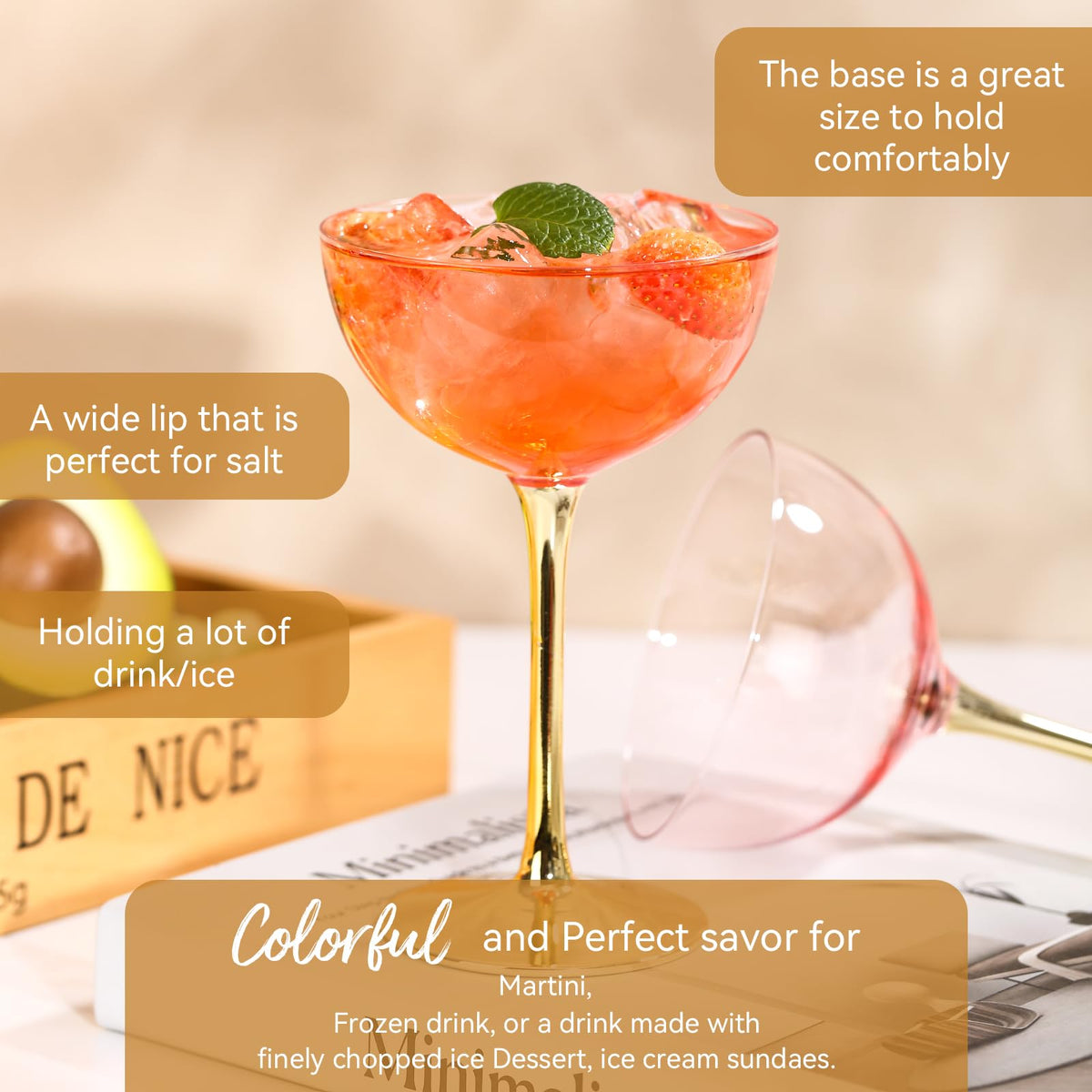Pink Martini Glasses Set of 6 X20973