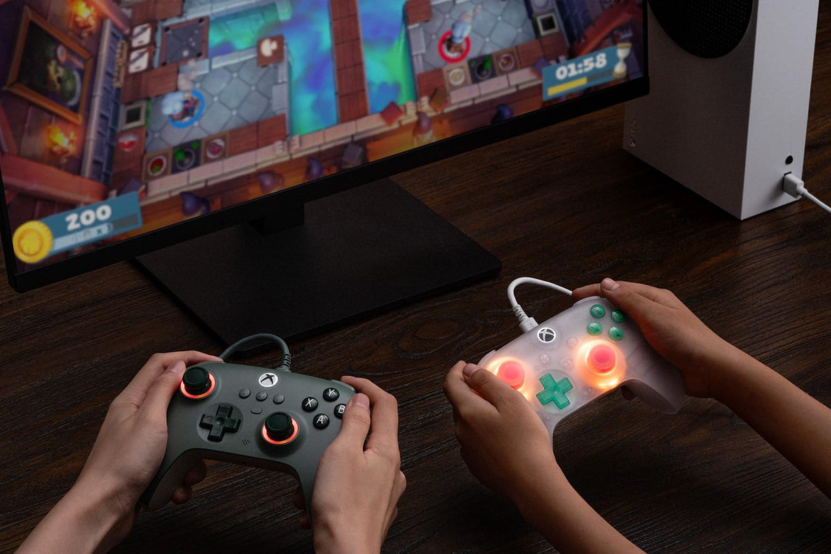 Wired Controller with RGB Lighting, Hall Effect Joysticks and Triggers, Translucent Pink W918758