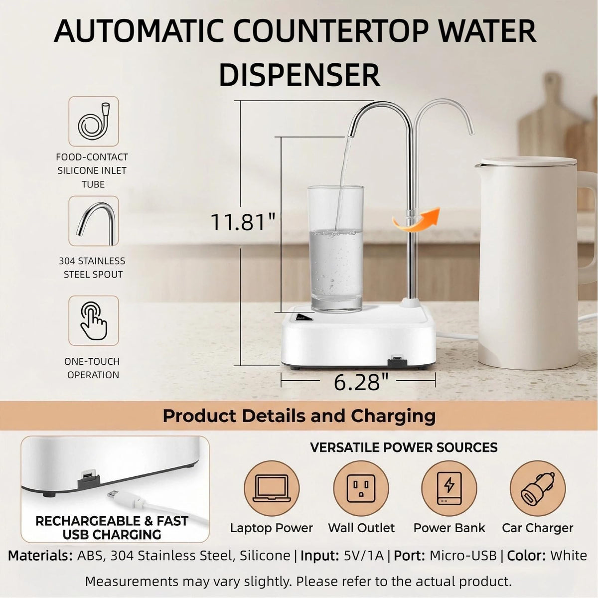 Electric Desktop Water Dispenser Pump for 5 Gallon Bottle E446712