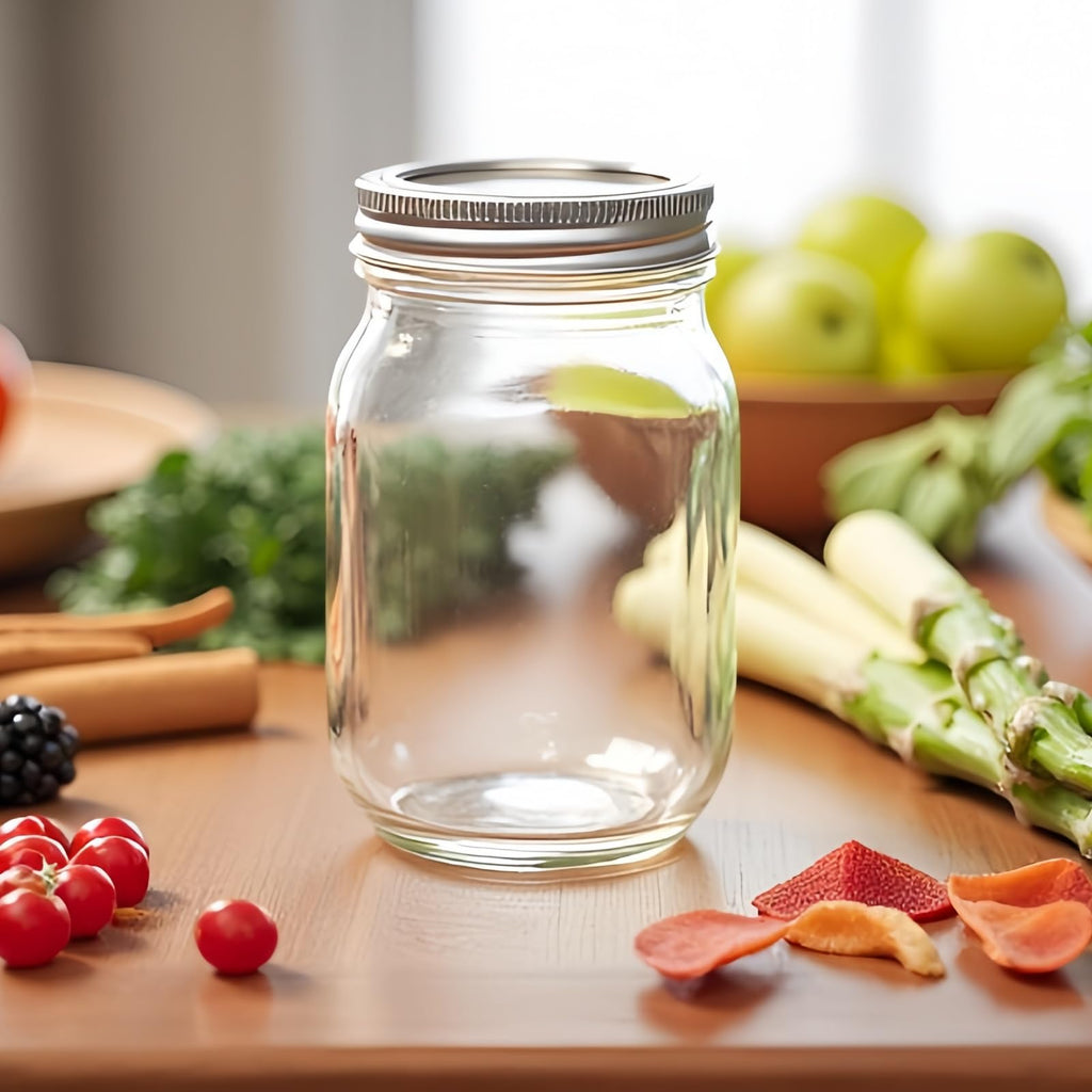 12 Pcs 16oz Regular Mouth Glass Mason Jars with Lids and Rings W12256