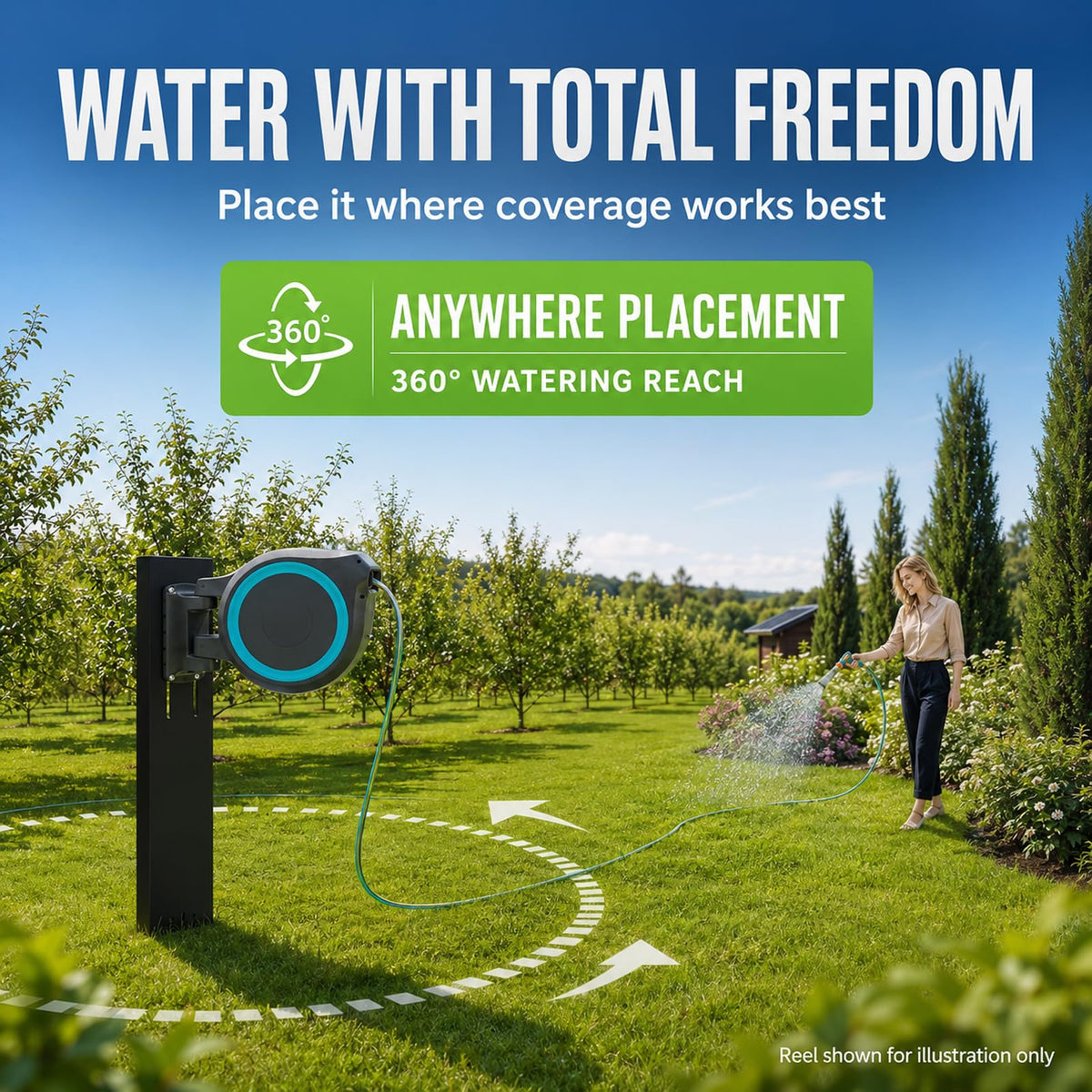 Retractable Garden Hose Reel Mounting Post A2991