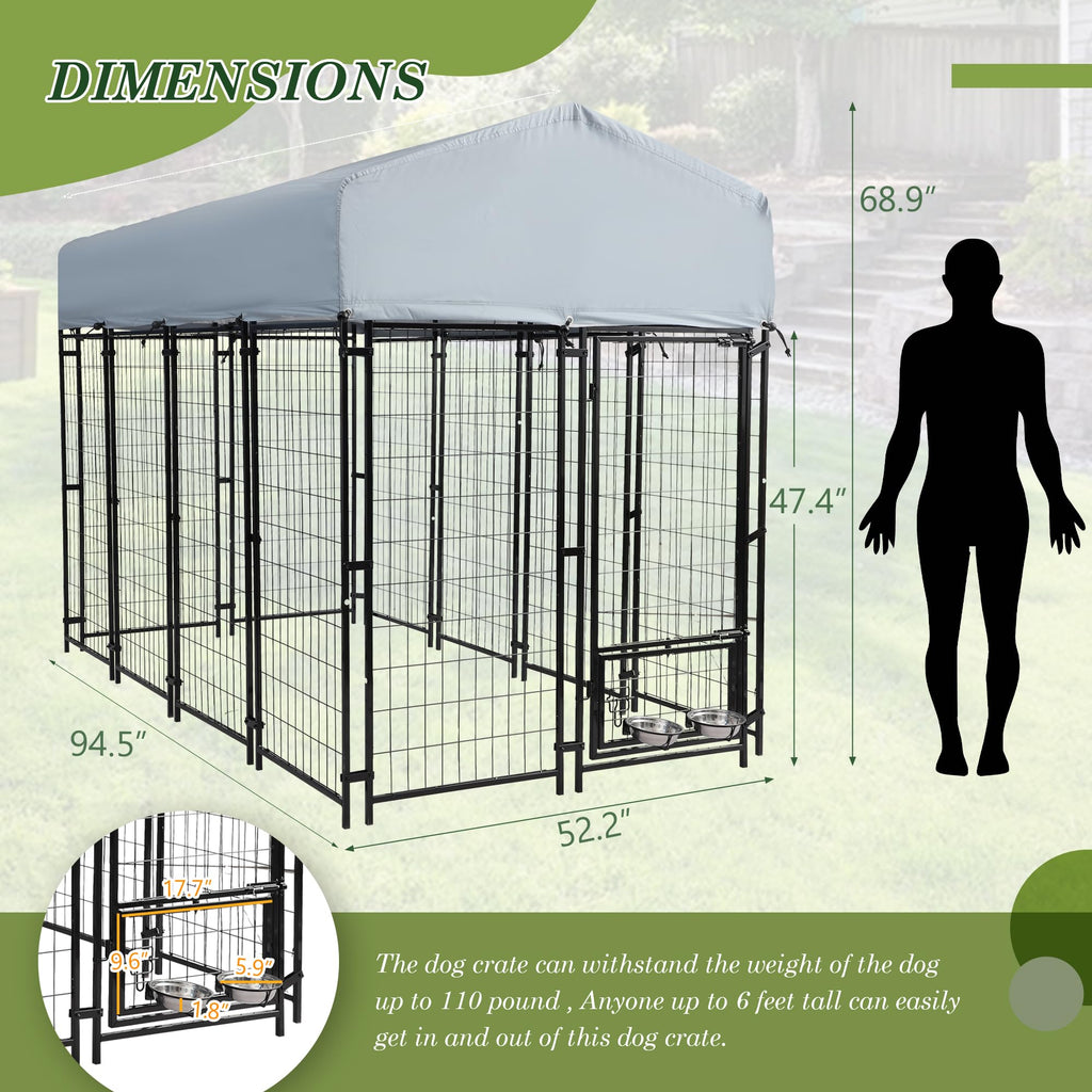 8x4x5.7 FT Outdoor Dog Kennel Y2836