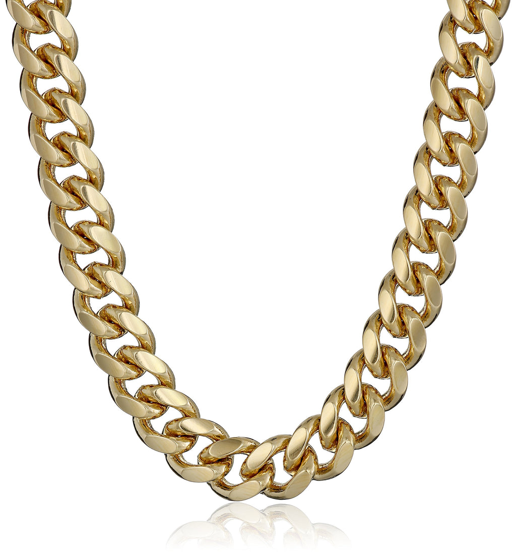 Men's 18K Gold Plated 6mm Cuban Curb Chain Link Necklace F105202