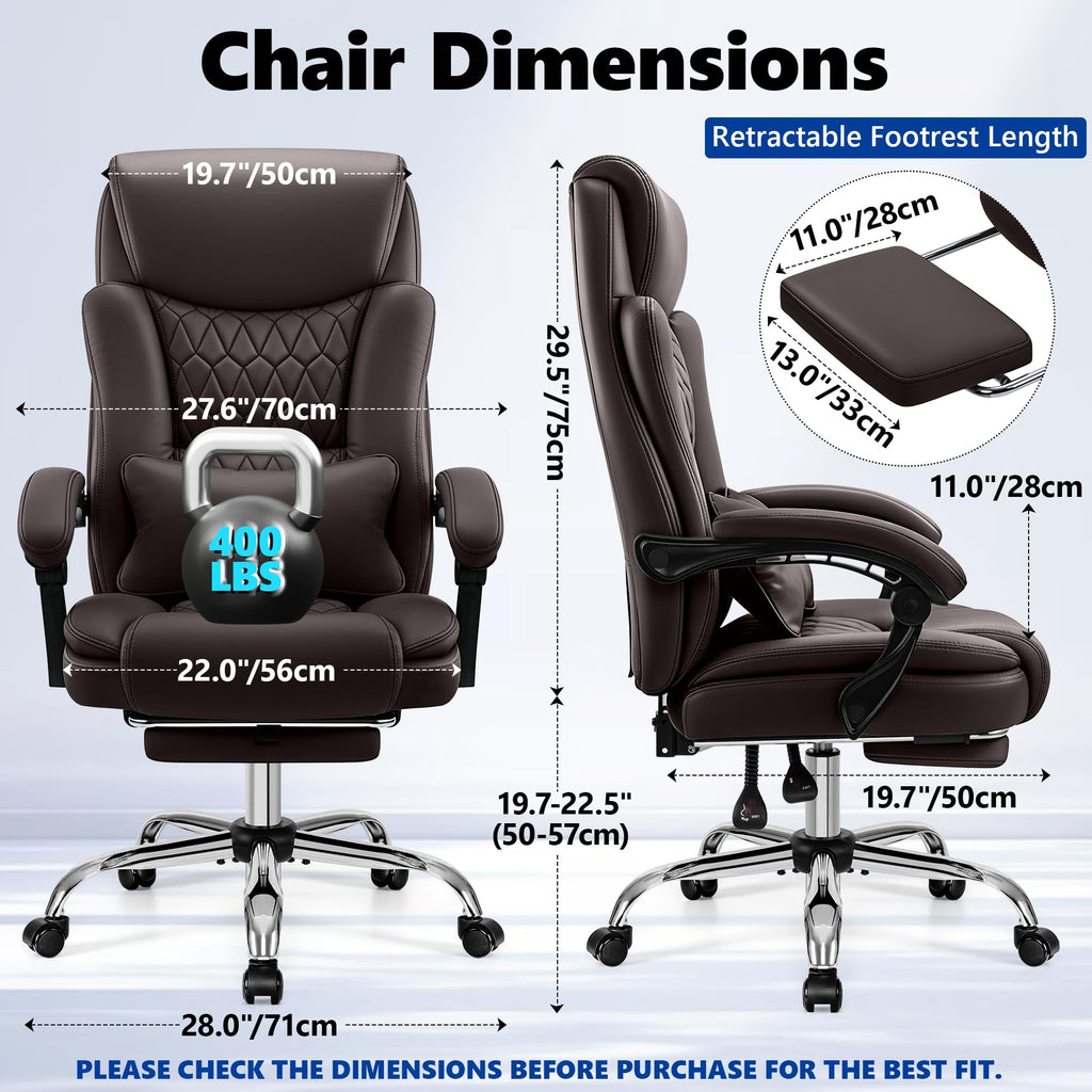 Brown PU Leather High Back Ergonomic Executive Office Chair T572027