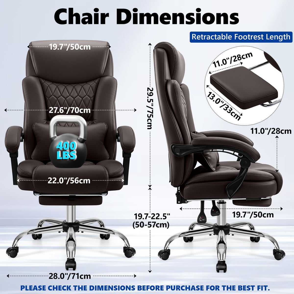 Brown PU Leather High Back Ergonomic Executive Office Chair T572027