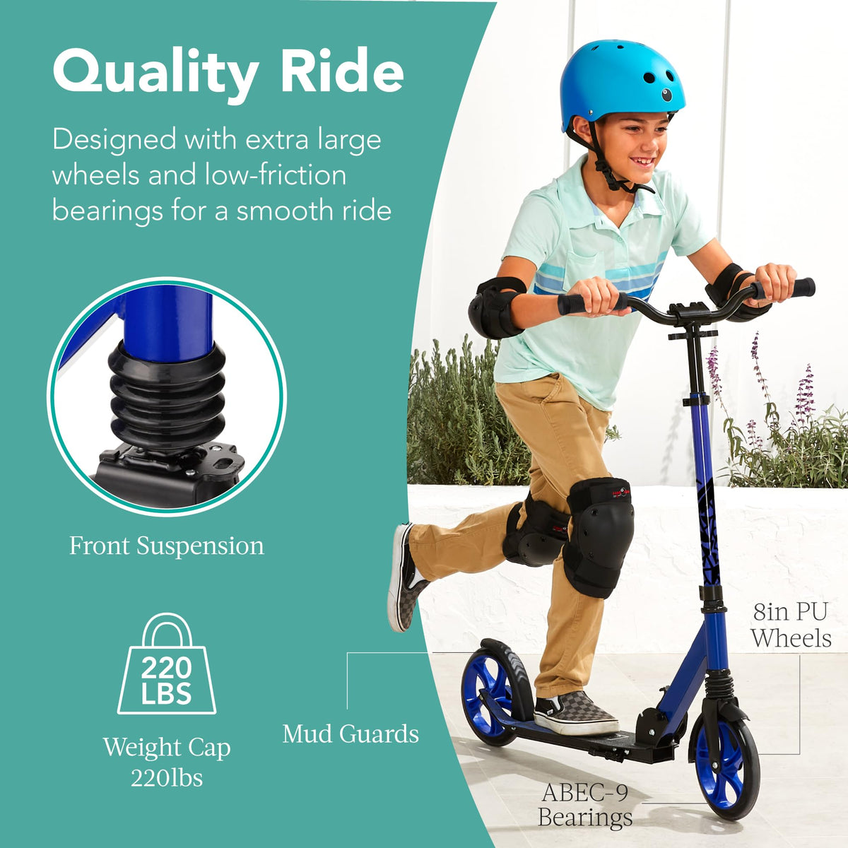 Foldable Large Wheel Kick Scooter with Suspension O5561