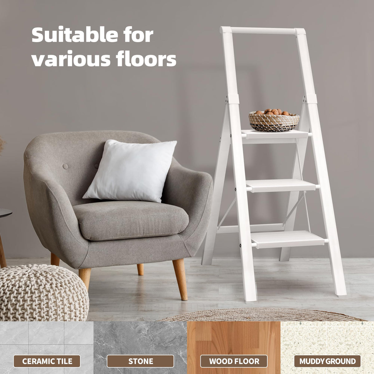 Aluminum 3 Step Ladder D531