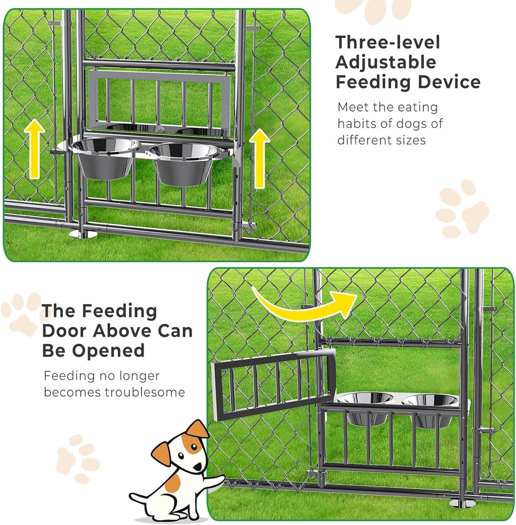 10×20FT Heavy Duty Chain Link Dog Kennel with Roof R188739