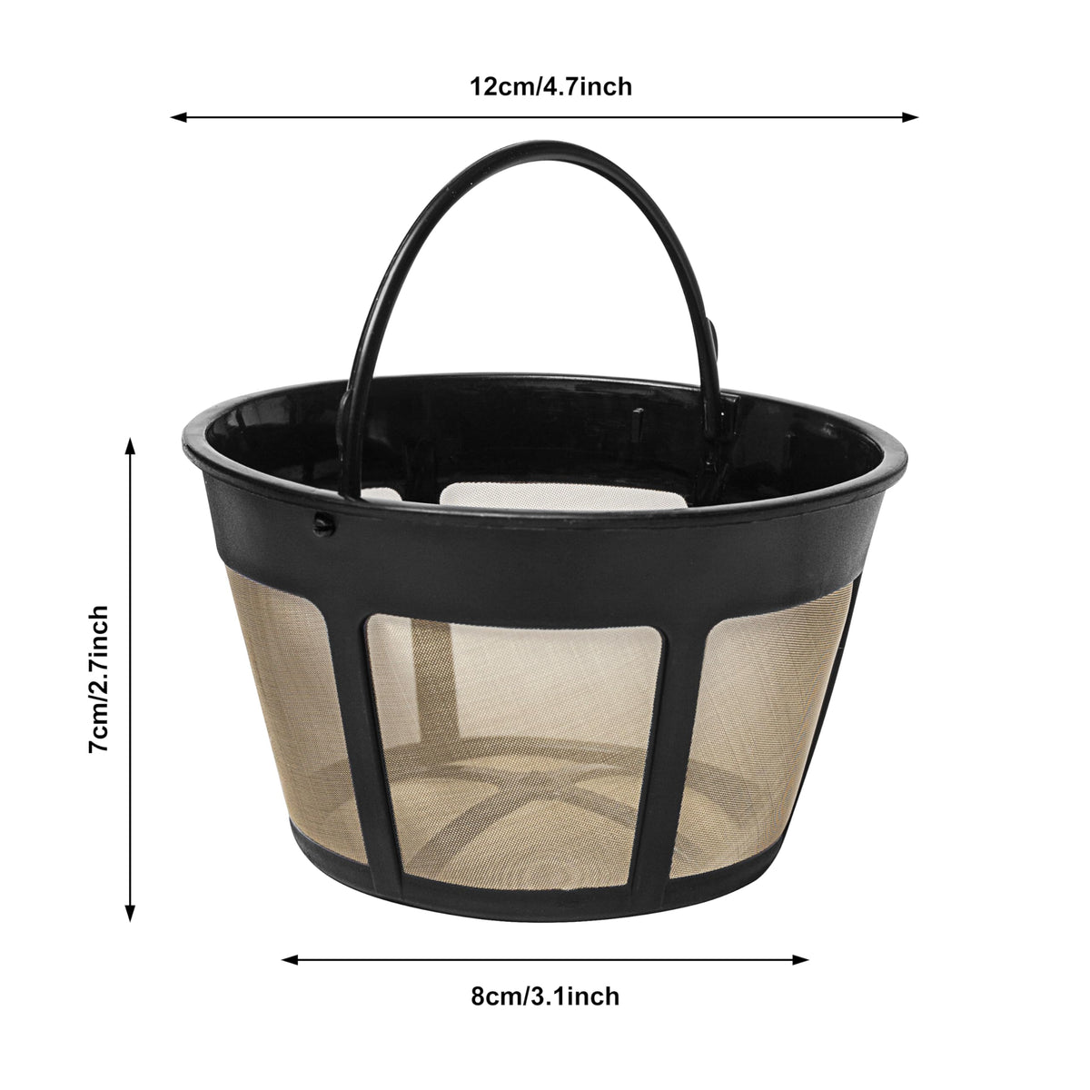 8-12 Cup Reusable Coffee Filter Basket with Mesh Bottom D5006
