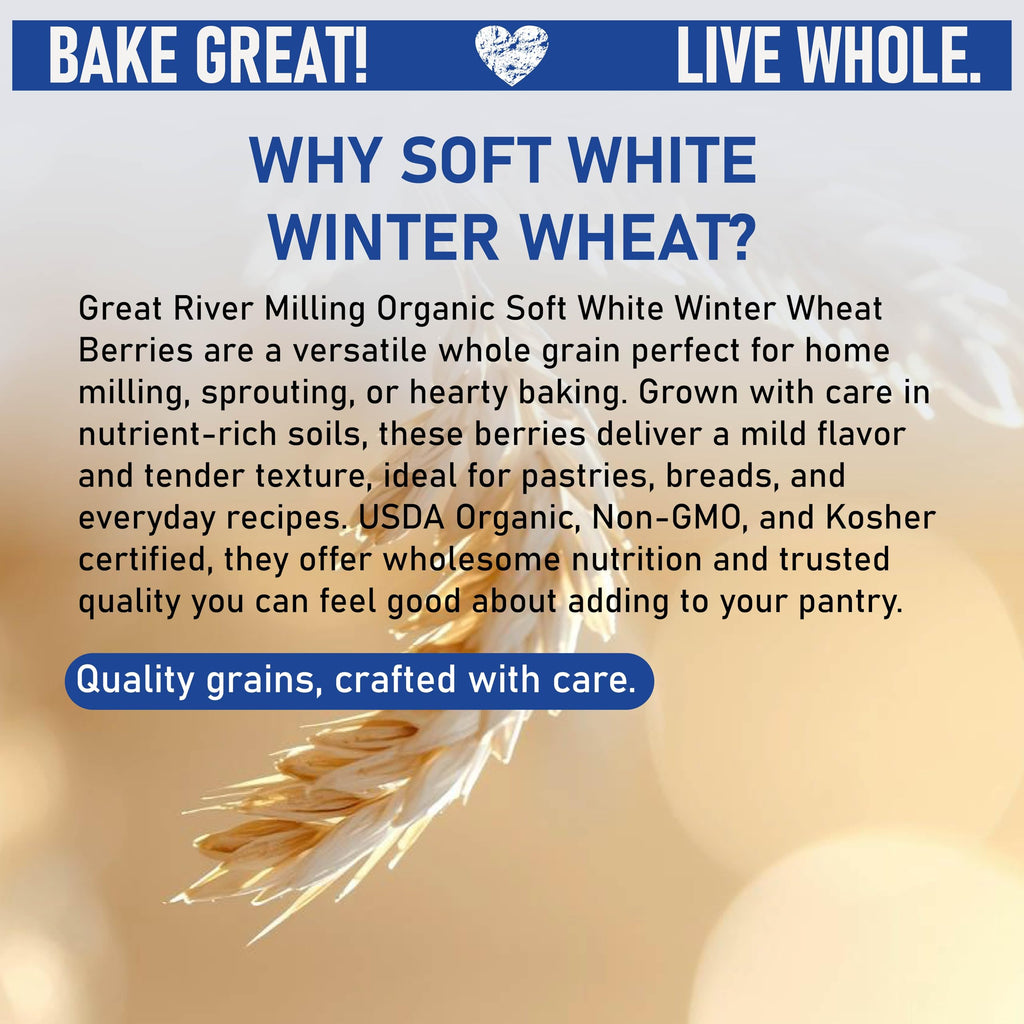 Organic Soft White Wheat Berries 25 lb H8499