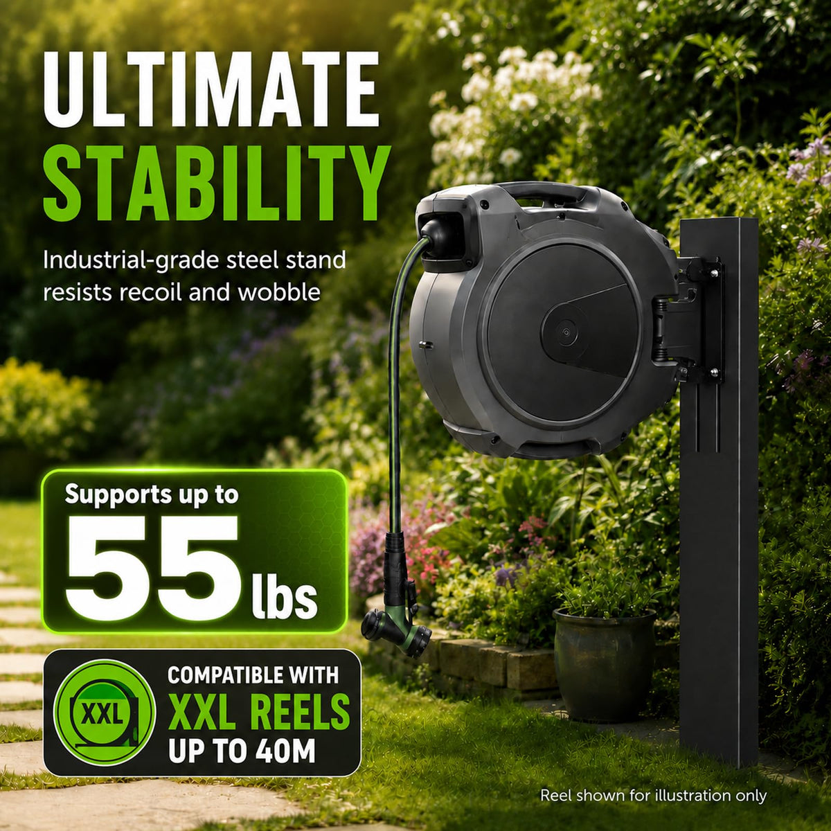 Retractable Garden Hose Reel Mounting Post A2991