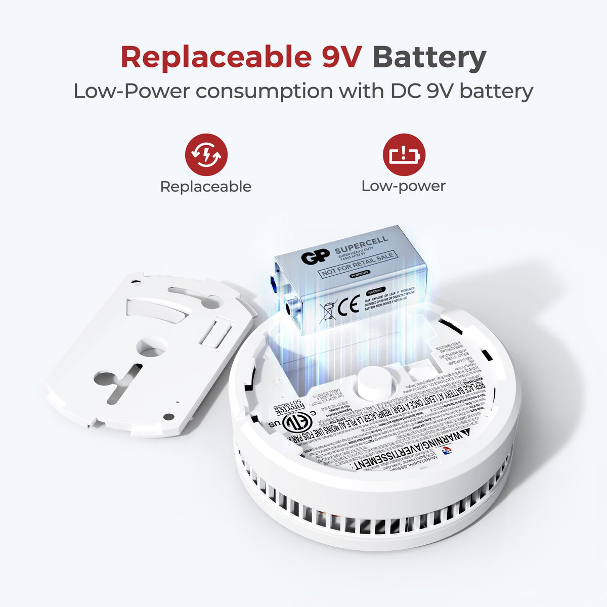 Smoke Detectors Replaceable Battery 1pack B6474