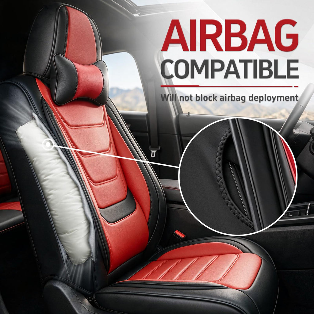 Black Red Seat Covers Full Set R347