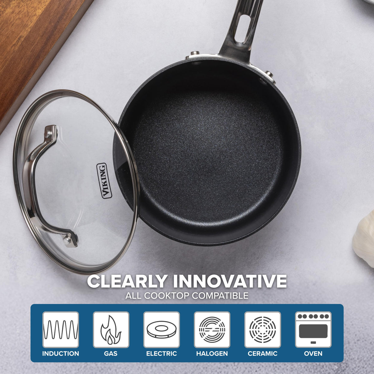 12 Piece Non Stick Hard Anodized Cookware Set with Glass Lids K695292