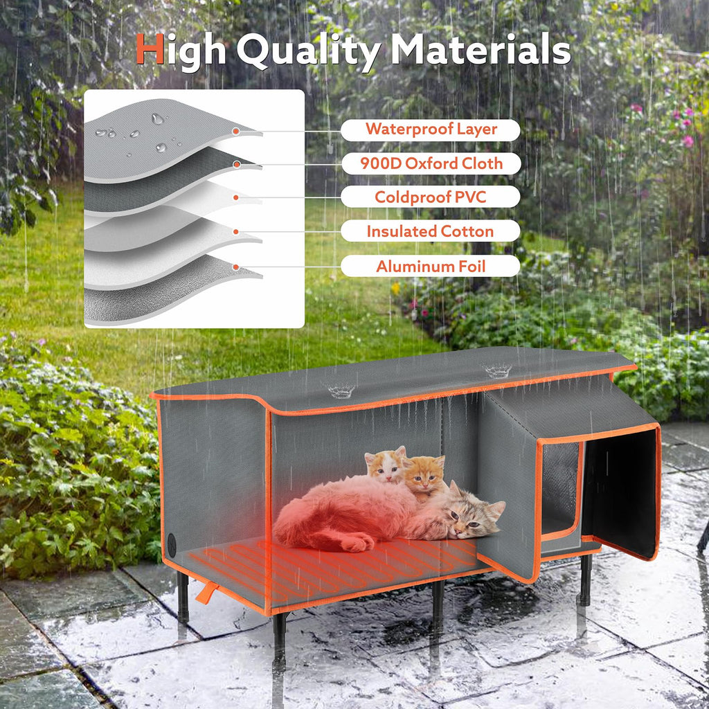 Heated Weatherproof Insulated Cat House W601