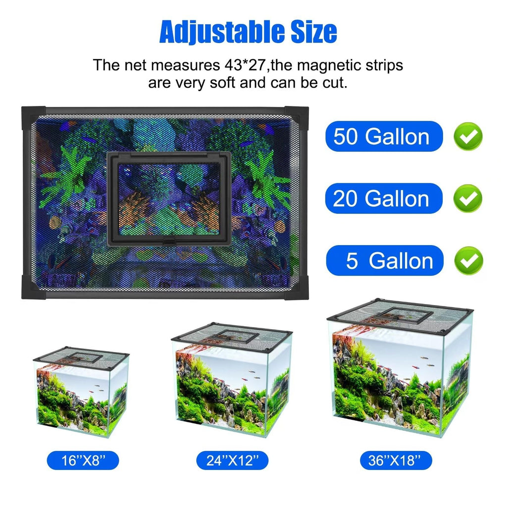43"x27" Magnetic Aquarium Lid with Feeding Window U16442