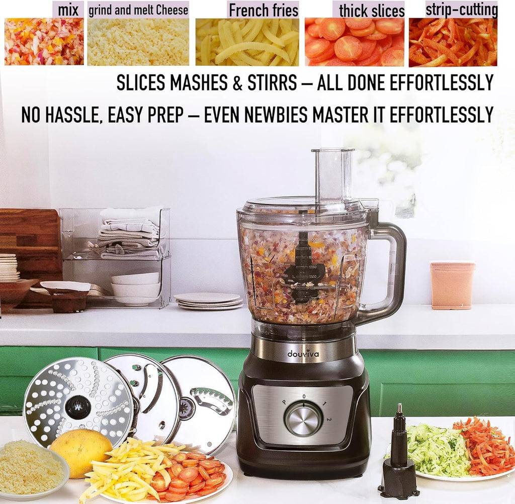 8-Cup Food Processor & Blender Combo, 1000W, Black Y61706