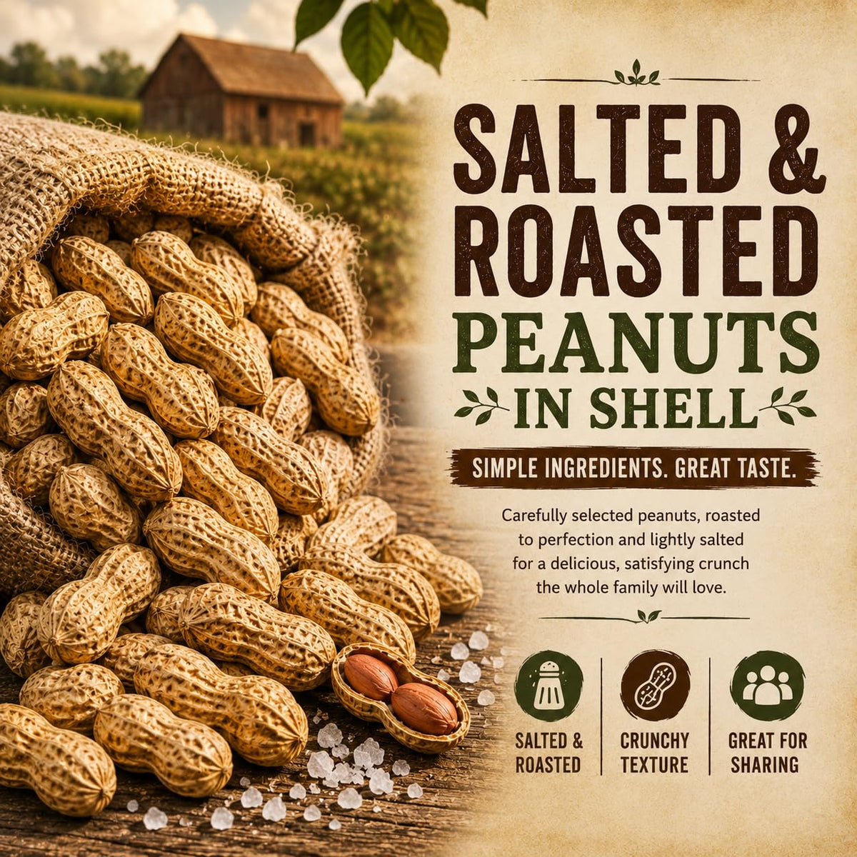 Roasted Salted Peanuts In Shell 4 LB J6223