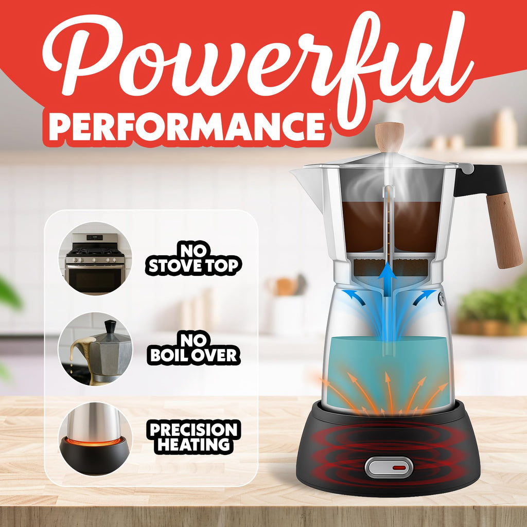 6 Shot Electric Moka Pot Espresso Maker T79108