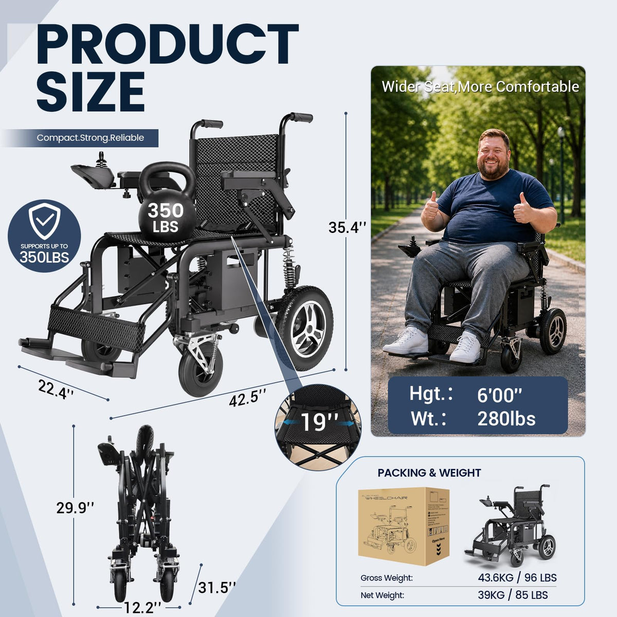 Electric Wheelchair with Dual Shock Absorption C996