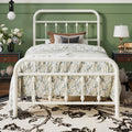 Twin Metal Bed Frame with Victorian Iron-Art Headboard K815
