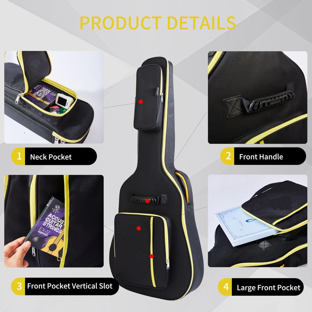 600D Waterproof Padded Acoustic Guitar Gig Bag J623