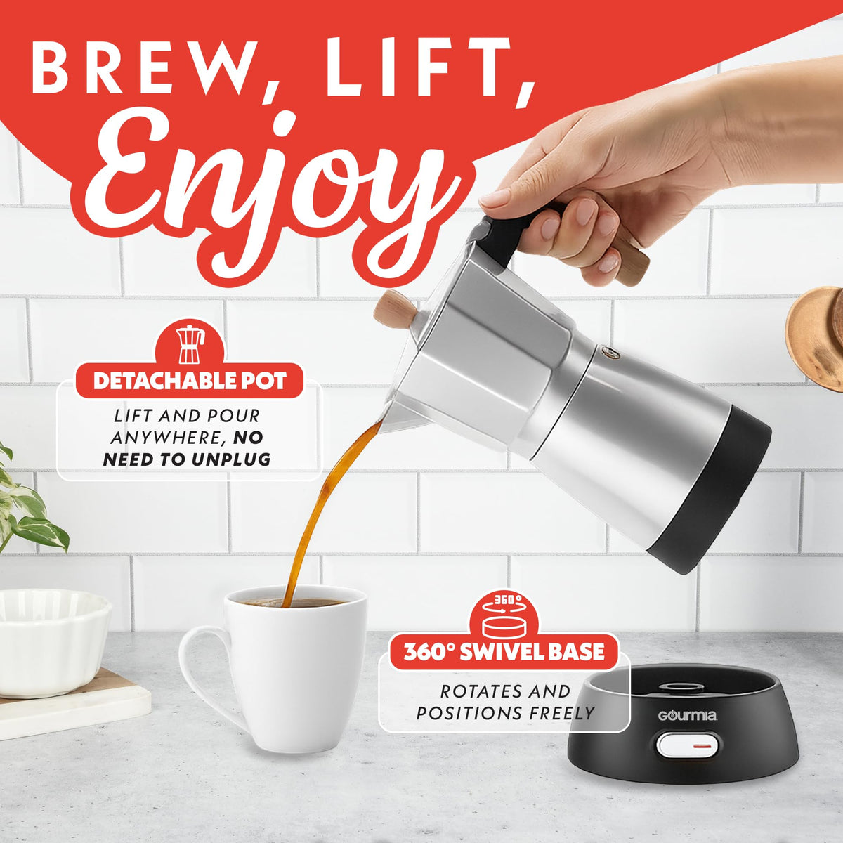 6 Shot Electric Moka Pot Espresso Maker T79108