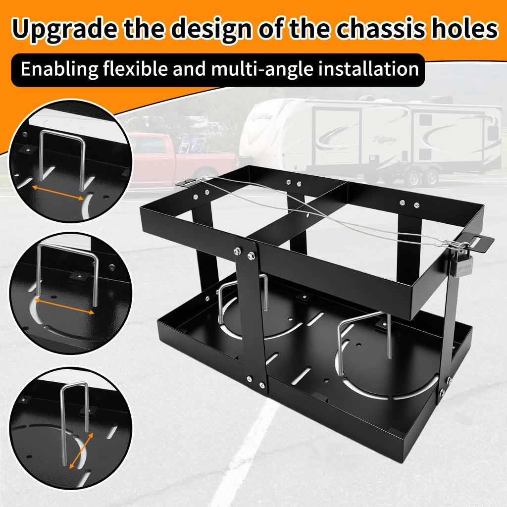 Gas Can Rack with Lock Cable and Rubber Pads S5262