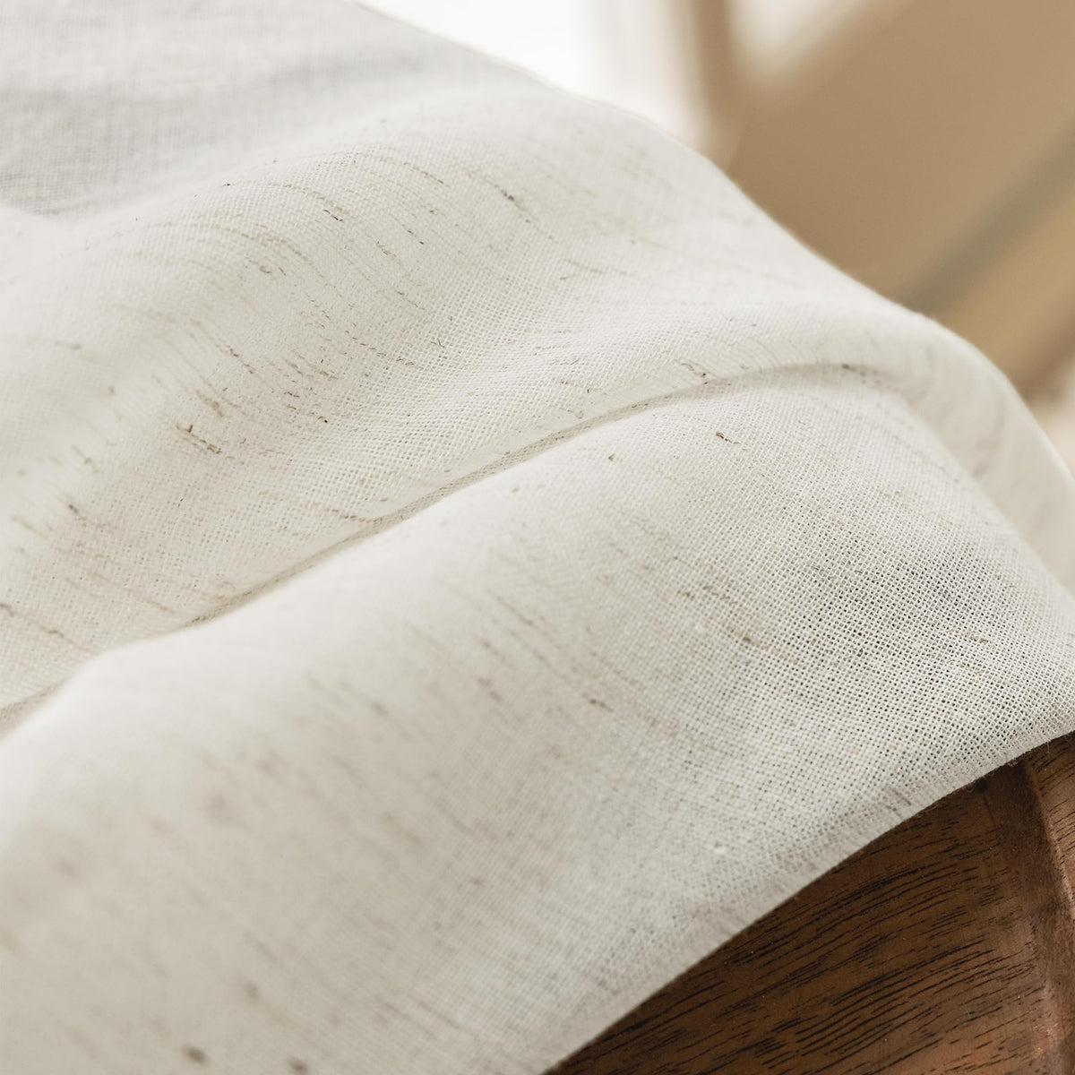Natural Linen French Door Curtains 25x72 Inch Rod Pocket 2 Panels J6263