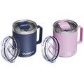 12oz Insulated Stainless Steel Coffee Mug with Lid Set of 2 D4895