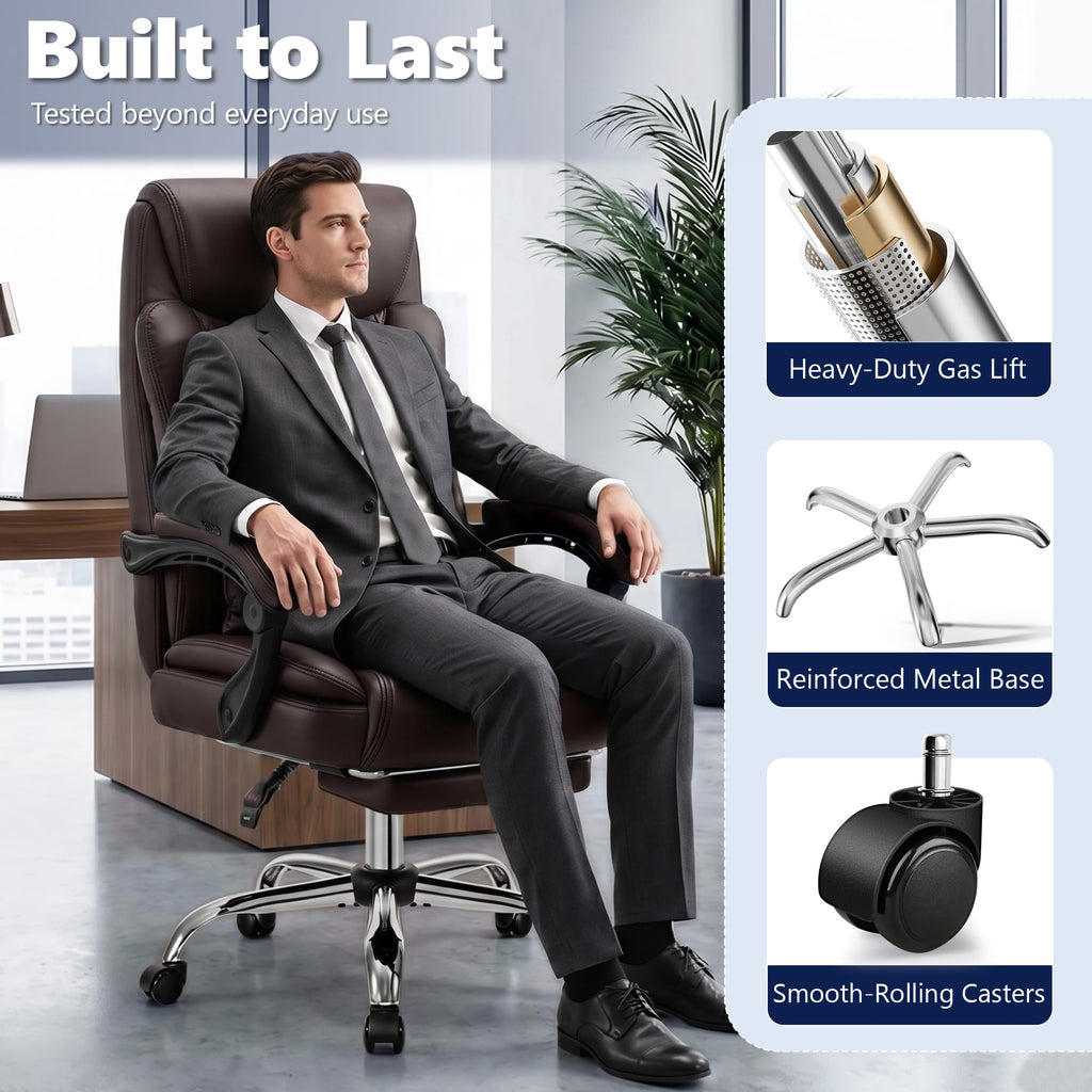 Brown PU Leather High Back Ergonomic Executive Office Chair T572027