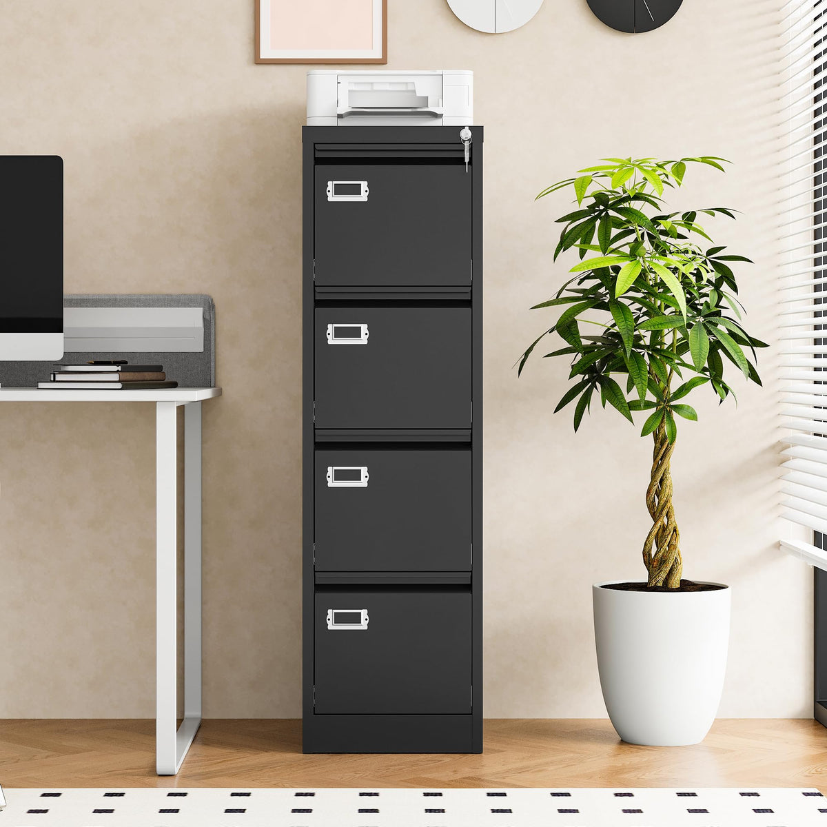 4 Drawer Metal File Cabinet with Lock Q518