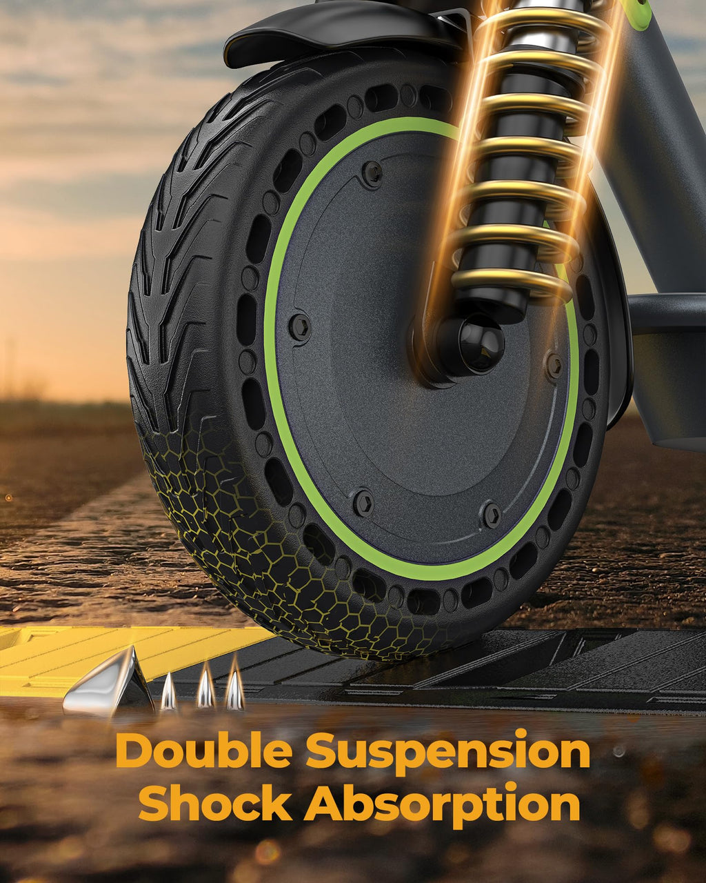 Electric Scooter with Solid Tires, Double Braking System O983