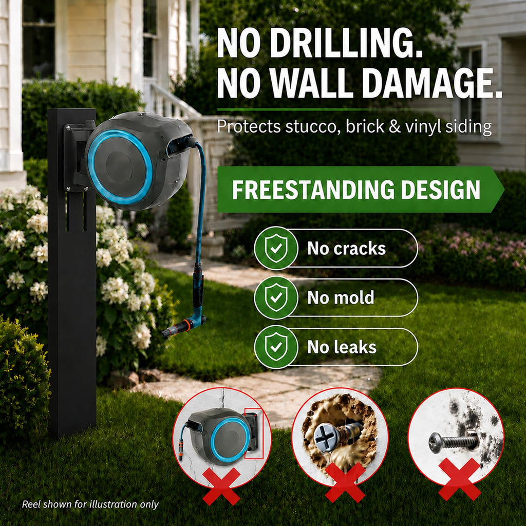 Retractable Garden Hose Reel Mounting Post A2991