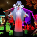 8.6FT Halloween Inflatable Grim Reaper Ghost with Skull Heads U90614