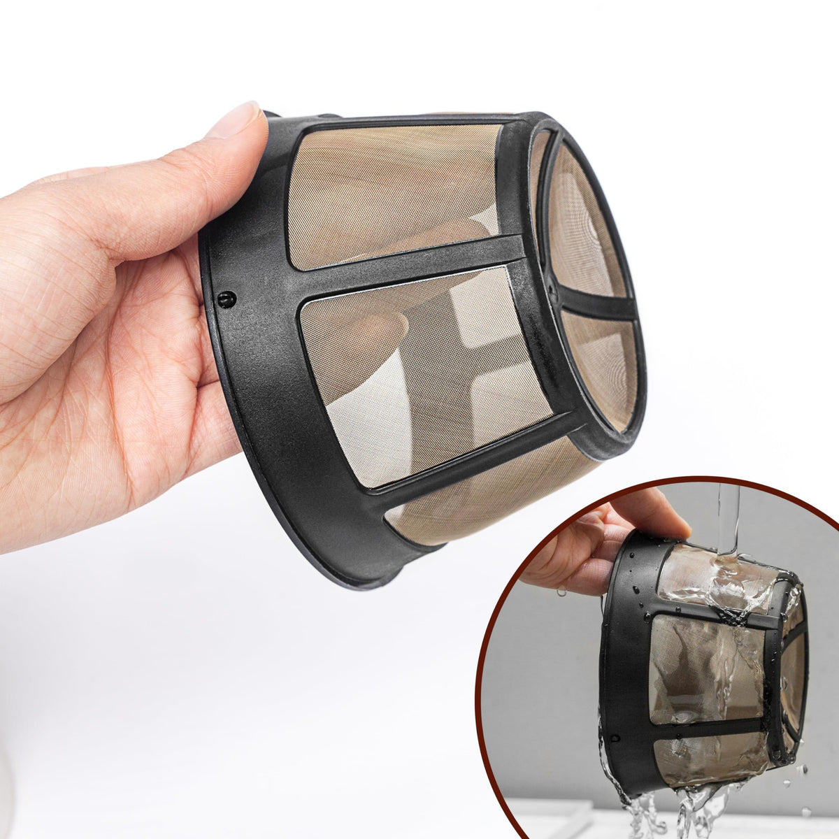 8-12 Cup Reusable Coffee Filter Basket with Mesh Bottom D5006