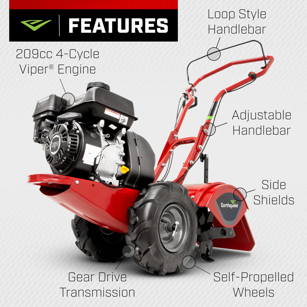 Rear Tine Tiller with 209cc Engine and Counter-Rotating Tines Q20494