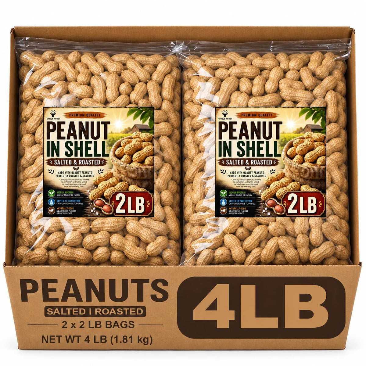 Roasted Salted Peanuts In Shell 4 LB J6223