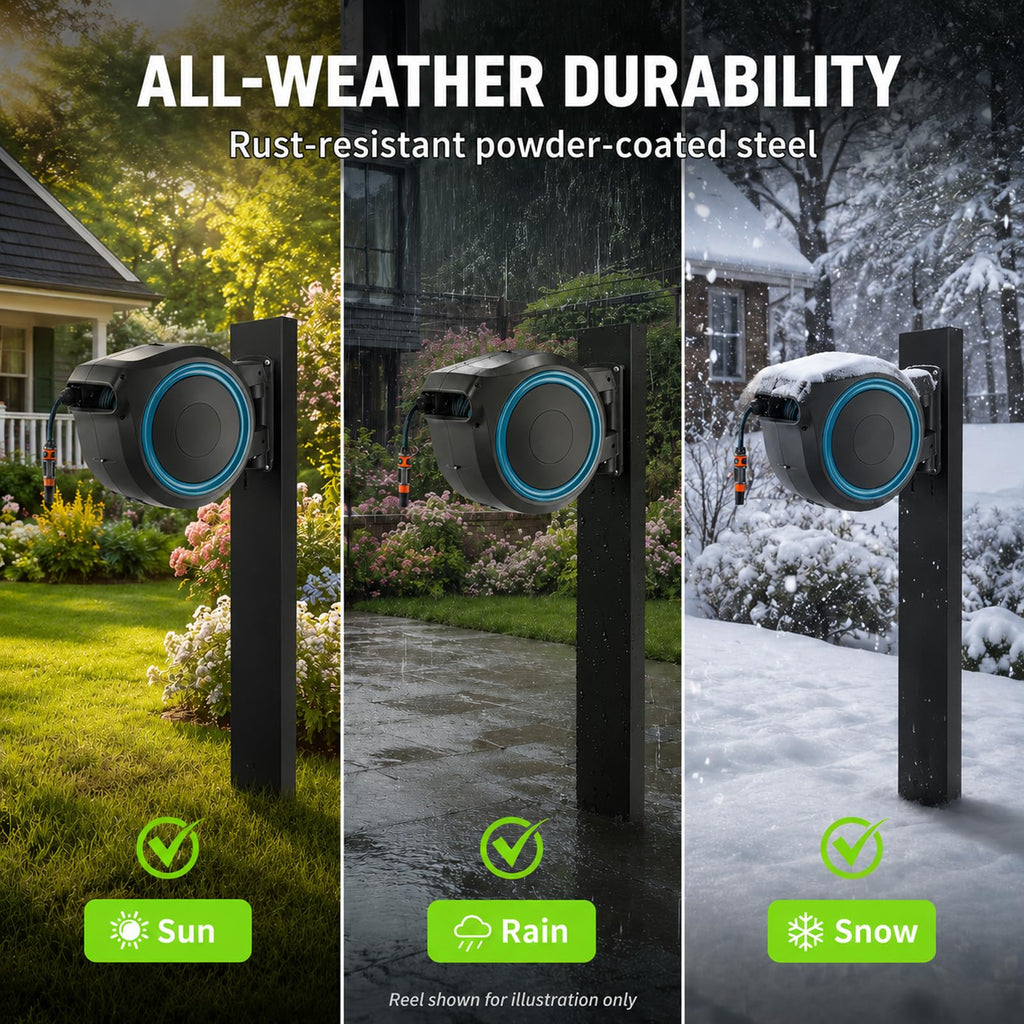 Retractable Garden Hose Reel Mounting Post A2991